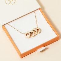 Collier personnalisé Jietao avec pendentifs disques ronds, breloques cercle familial, pendentifs vierges en acier inoxydable plaqué or 18 carats PVD, bijoux gravés
