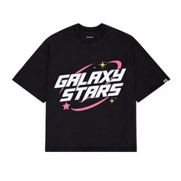 GALAXY STARS Get My Sh*t Tişörtü Yıkanmış Gece Siyahı Y2K High Street Oversize Grafikli Tişört