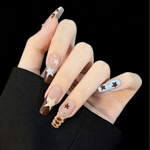 Nouveaux <span class=keywords><strong>ongles</strong></span> en ABS <span class=keywords><strong>avec</strong></span> motif de dessin animé, 24 pièces/boîte, moyens/longs, carrés, couvrants, pré-collés, à presser - Product Image 1