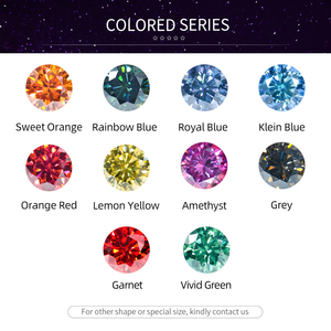 Moissanite VVS all'Ingrosso, <span class=keywords><strong>Pietra</strong></span> <span class=keywords><strong>Preziosa</strong></span> Sfusa da 1 Carato, Colorata Rosa <span class=keywords><strong>Blu</strong></span> Rosso Giallo, Taglio Brillante Rotondo con Certificato GRA - Product Image 5