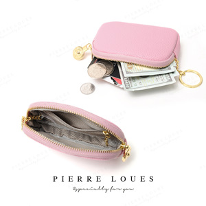 Pierre Loues Mini Coin Purse Solid Color <b>Portable</b> Keychain Wallet Unisex Everyday Use Summer 2024 - Product Image 3