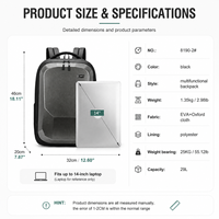 Nouveauté Sac à Dos Ordinateur Portable Antivol 17 Pouces USB Personnalisé Coque Rigide EVA avec Fermeture Éclair Étanche, Sac de Voyage d'Affaires pour Hommes