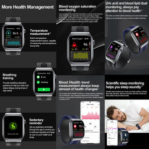 लक्जरी s15 स्मार्टवॉच एयर पंप ब्लड प्रेशर ईग मॉनिटर 2.06-इंच मुल्ड कर्व्ड स्क्रीन कई फंक्शन स्मार्ट वॉच - Product Image 3