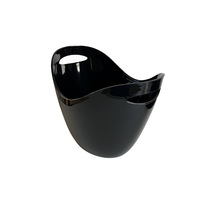 Seau à glace en plastique noir/blanc/transparent/couleurs, 4L/8L, pour champagne ou vin