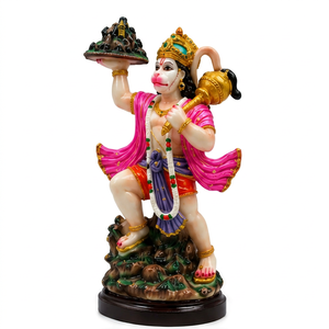 Statue de Hanuman colorée faite à la main, figurine de dieu debout, sculpture en marbre pour la décoration de la maison et du temple - Product Image 1