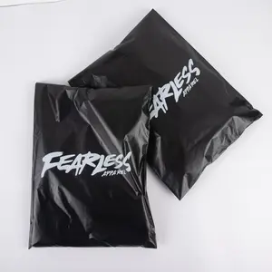 Custom Gold Logo Black Polythene Mailing Bags Logistics Postage Satchels Plastic Shipping Express Courier Delivery Mailer Bags