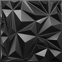 UDK Panel dinding 3D, PVC 50cm * 50cm timbul papan dinding Sofa latar belakang Matte hitam mudah dipasang kualitas tinggi