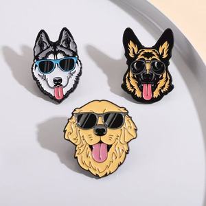 Pin de Esmalte de Aleación de Zinc con Diseño de Perro Golden Retriever, <span class=keywords><strong>Pastor</strong></span> Alemán o Husky, con Gafas de Sol, Joyería de Moda, Regalo - Product Image 3