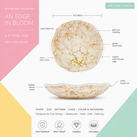 Assiette en mélamine OEM ODM en gros, motif floral, pour café, maison, cadeau, mariage, plateau à nougat, résistante à l'usure