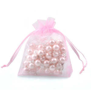 <span class=keywords><strong>Rosario</strong></span> Cattolico con Perle di Vetro Bianche e Nere da 8mm, Multicolore, con Immagine della Vergine Maria e Sacchetto - Product Image 3