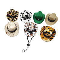 Chapeau de cowboy en feutre de polyester réglable et mignon pour chats et chiens, accessoires de cheveux faits à la main, costume pour animaux de compagnie, plusieurs tailles
