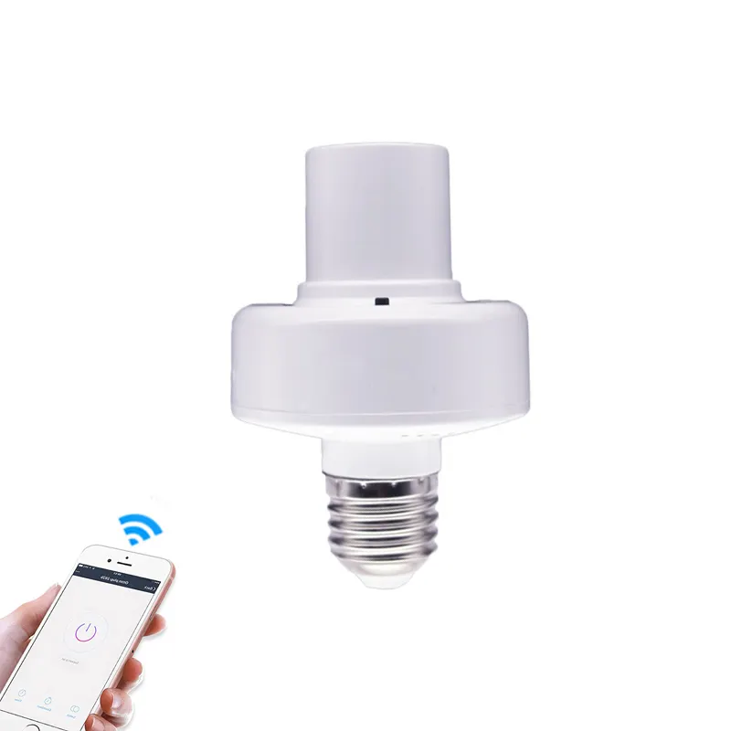 wifi smart home E27 bulb adaptor timer bulb holder Tuya Plastic Aluminum Wifi Smart Lamp Holders