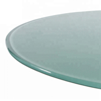 Cubierta de Mesa Redonda de Vidrio Templado Sólido Transparente de 8 mm y 10 mm para Uso Industrial y Hotelero