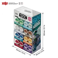TERMEIN Présentoir de comptoir personnalisé à 4 niveaux en acrylique transparent pour sachets de nicotine, imprimé UV couleur, pour snus