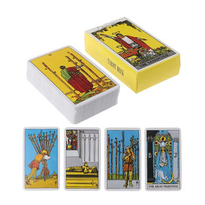 Cartas de <span class=keywords><strong>Tarot</strong></span> de plástico originales de la mejor calidad, 78 piezas de cartas de <span class=keywords><strong>Tarot</strong></span> con lámina de oro, juego de cartas de <span class=keywords><strong>Tarot</strong></span> impermeables - Product Image 4