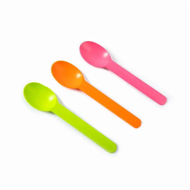 Factory Directly Price Disposable Cornstarch Yogurt Spoon Food Grade Ice Cream Spoon Colorful