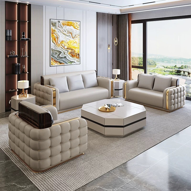 Verified Supplier Big Modern Couch Design Italian Leather 