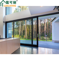 Lukliving ascenseur de balcon et porte coulissante en verre double verre robuste double fermeture en douceur porte coulissante à bas prix