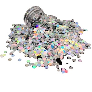 Xucai BL100 Series Fine Bio Glitter Powder Laser Silver Crafts para festivales Maquillaje Venta caliente Suministros de fiesta de plástico a granel - Product Image 1