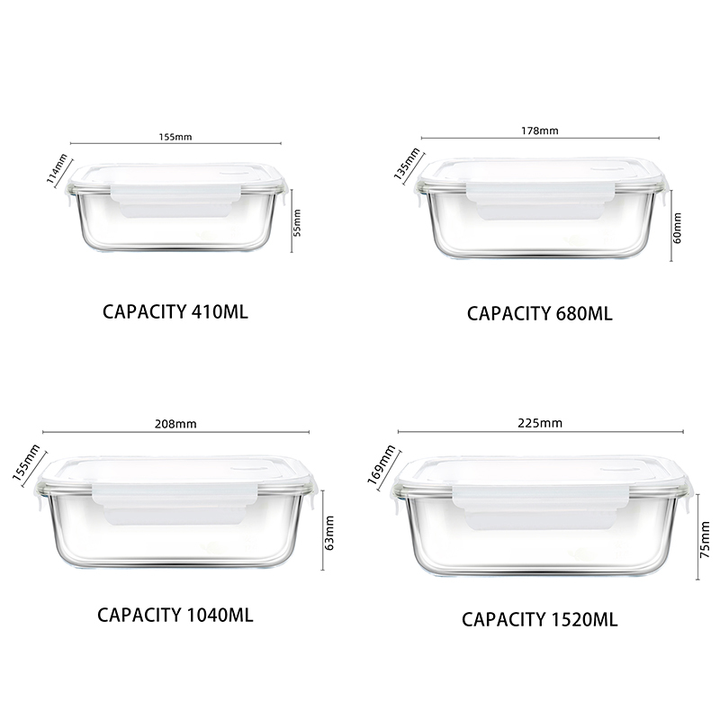 High-borosilicate Glass Modern Multifunctional Lunch Box Set Microwave-safe Heatable Leak Proof Dishwasher Safe Food Grade 3 view 3
