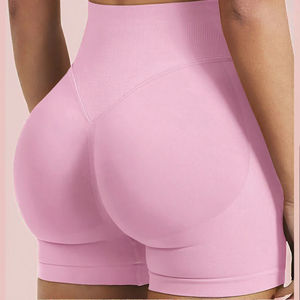 Shorts de Yoga M394 para Mujer, Color Sólido, Spandex/Nailon, Efecto Levanta Glúteos, Estilo Ciclista, Ecológicos, Secado Rápido, Moda Fitness - Product Image 3