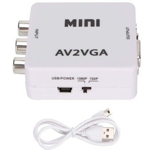 Mini <span class=keywords><strong>Convertidor</strong></span> <span class=keywords><strong>de</strong></span> Video AV2VGA HD 1080P, RCA a VGA con <span class=keywords><strong>Audio</strong></span> <span class=keywords><strong>de</strong></span> 3.5mm, <span class=keywords><strong>Convertidor</strong></span> <span class=keywords><strong>de</strong></span> CVBS AV a VGA <span class=keywords><strong>para</strong></span> <span class=keywords><strong>PC</strong></span> y Laptop - Product Image 1