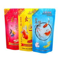 Sac d'appât de poisson innovant imprimé personnalisé de 100g, sac d'alimentation de carpe de Koi chinois, sac d'alimentation de poisson debout avec fermeture éclair et fenêtre