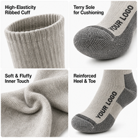 Chaussettes de randonnée thermiques personnalisées en gros, chaussettes de trekking durables et renforcées, fournisseur de chaussettes de sport d'extérieur anti-humidité