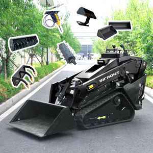 Mini-chargeuse compacte INFRONT 1000 avec accessoires hydrauliques : débroussailleuse, déchiqueteuse de souches, grappin hydraulique, fourche, trancheuse, niveleuse - Product Image 5