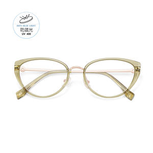 Monture de lunettes Danyang Cat Eye en résine TR anti-lumière bleue unisexe, monture complète S12016 - Product Image 1