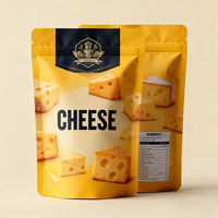 Sachet d'emballage alimentaire imprimé sur mesure pour produits céréaliers, préformé sous vide, pour pain, pizza, crêpes, gaufres, mélange et pochette verticale pour fromage