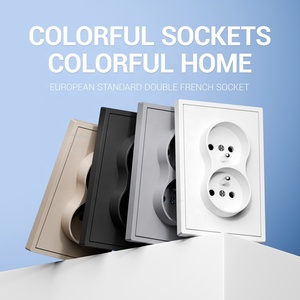 Tường đôi điện cắm ổ cắm EU tiêu chuẩn Twin Pháp 2P + t Điện cắm ổ cắm với trẻ em bảo vệ an toàn - Product Image 3