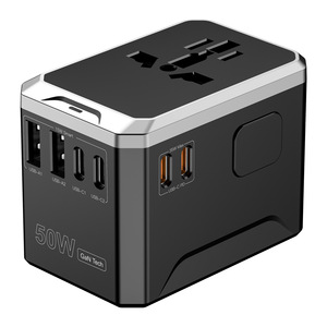 OULiYO GaN 50W Travel <b>Adapter</b> PD Fast Charging All In One Laptop Charger with 4 <b>Type</b> <b>C</b> and 2A Ports - Product Image 4