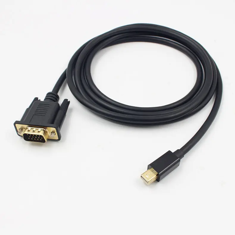 Wholesale 1.8m mini Displayport Dp to VGA Adapter HDTV mini Displayport Male to VGA Male Converter Cable