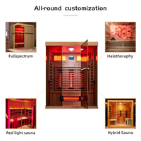 Salle de sauna infrarouge à spectre complet, thérapie par lumière rouge, spa intérieur, sauna de luxe pour la relaxation à domicile