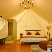 Camping familial imperméable pour 2 à 4 personnes Yourte Safari Tente en toile avec salle de bain
