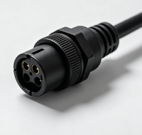 Connecteur sans fil mâle et femelle M8 noir surmoulé 2/3/4 broches, étanche IP68 pour l'automatisation industrielle et les systèmes d'énergie solaire