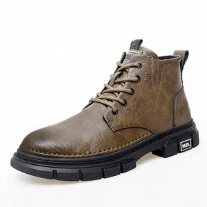 Nuevos zapatos de hombre casuales de moda de cuero de Súper Fibra High Top Martins