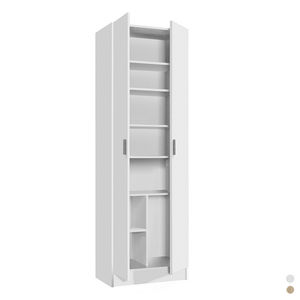 Armario Multiusos con Múltiples Estantes 180x58x37 Cm Blanco Para Almacenamiento y Organización - Product Image 1