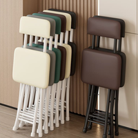 Chaise pliante en métal moderne, écologique, imperméable, durable et portable avec coussin de dossier pour la maison, le dortoir ou le balcon