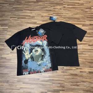 Camiseta Unisex de Manga Corta con Cuello Redondo, Estilo Americano, Súper Popular, Marca de Moda, Estampado Completo de Graffiti, Algodón, Holgada - Product Image 3