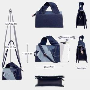 Sac à main carré de petite taille pour femme, texture premium, nouveau sac bandoulière tendance, sac fourre-tout patchwork, sac à la mode - Product Image 2