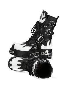 Stivali da Moto con Rivetti Multicolore, Nuovi Stivali Punk Rock da Strada con Tacco Spesso, Stivali Gotici con Fibbia e Rivetti a Fiamma - Product Image 2