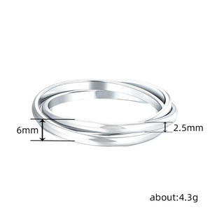 Anello nuziale geometrico in acciaio inossidabile Q737, design moderno unisex, semplice, per matrimoni, anelli alla moda. - Product Image 4