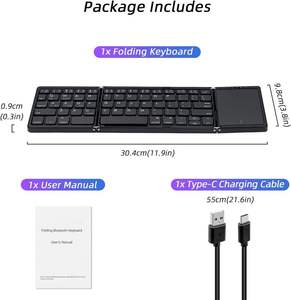 Teclado Inalámbrico Bluetooth Ultra Delgado de Bolsillo, Plegable y Portátil, con Panel Táctil - Product Image 6