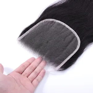 Cabello humano con cierre de encaje suizo transparente, cabello virgen con cutícula rusa, 5x5, ali 100, envío rápido, barato