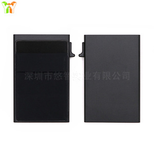 Porte-cartes métallique multi-emplacements pour cartes de visite, boîte automatique antivol en aluminium, étui pour cartes en Lycra, carte autocollante - Product Image 5