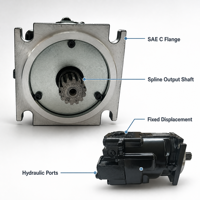 Moteur à piston hydraulique à cylindrée fixe série T90 90M055 90M075 90M100 pour systèmes agricoles et de commande de mélangeurs