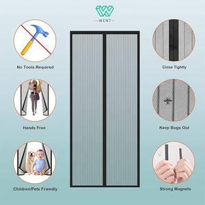 <span class=keywords><strong>Mosquitera</strong></span> Magnética Moderna <span class=keywords><strong>para</strong></span> <span class=keywords><strong>Puerta</strong></span>, de Poliéster, con Marco Completo, Resistente a Insectos, con Orificios de Ventilación Pequeños - Product Image 2