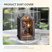 Kit de bricolage artisanal en bois, thème Prière Nocturne Tranquille, pour mini-maison de livres DIY, avec éléments en métal, plastique, papier et lumière LED, puzzle 3D à l'échelle 1:32